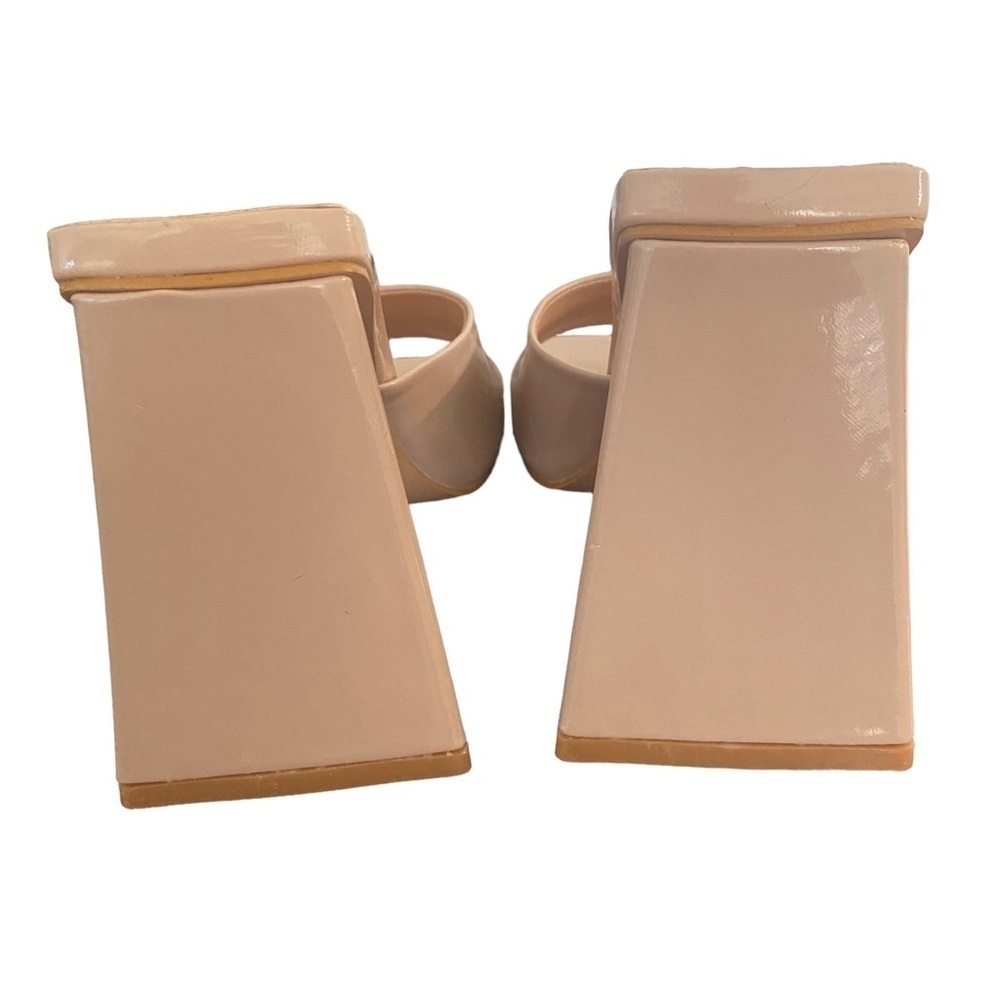 Weeboo Nude Triangle Block Open Toed Heels Size 5… - image 7